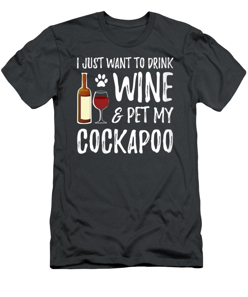 Womens Wine and Cockapoo Dog Mom or Dog Dad V Neck Ngoa Doai Huynh T-Shirt