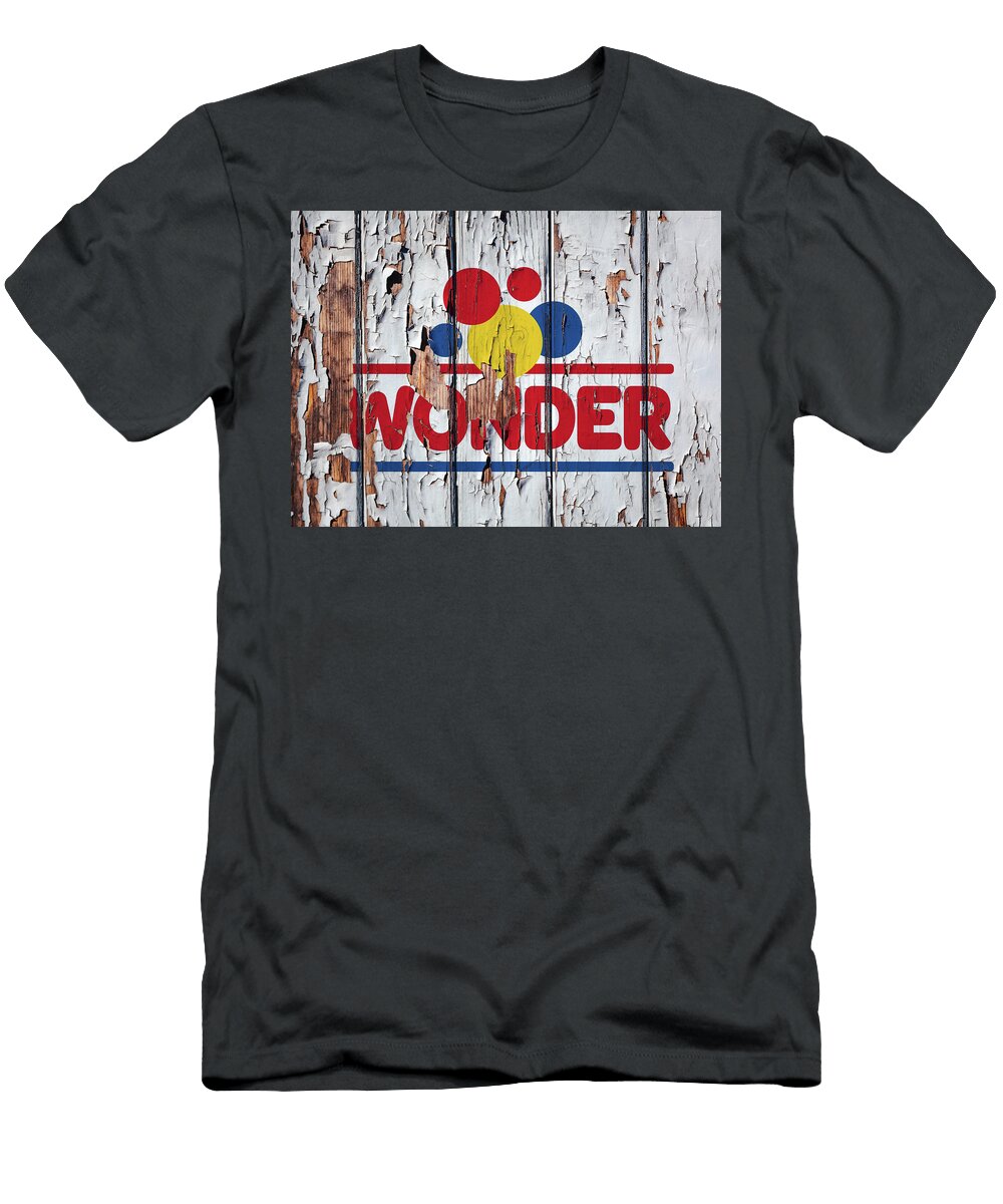 Wonder Bread Brand Logo Peeling Paint on Wood Wall Design Turnpike T-Shirt