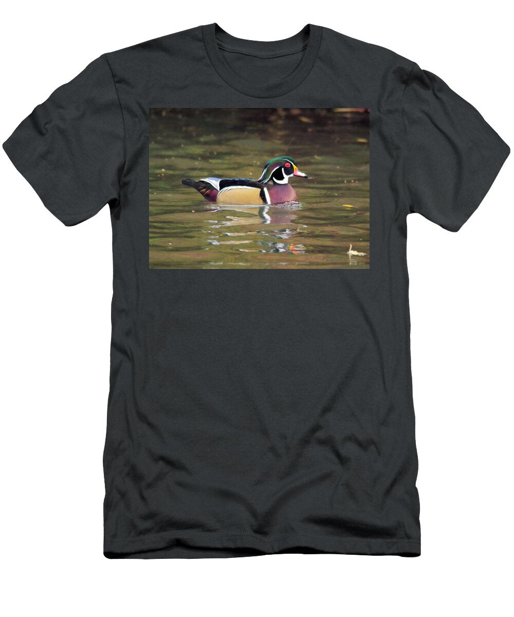 Wood Duck in a Pond Jeff Swan T-Shirt