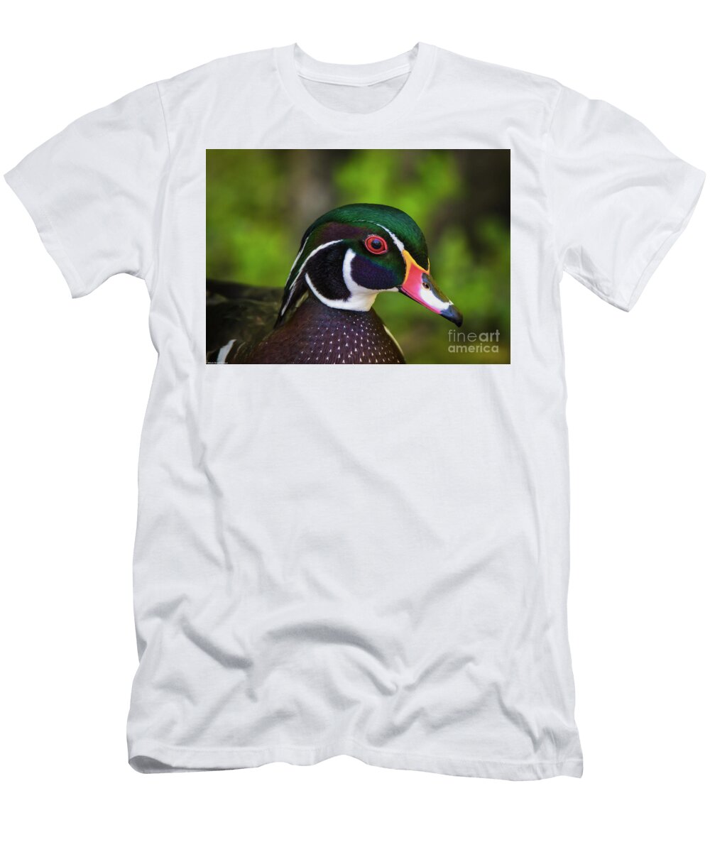 Wood Duck Portrait Mitch Shindelbower T-Shirt