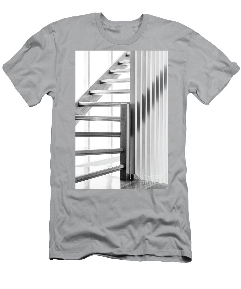 Wooden Staircase Black and White Tim Hester T-Shirt
