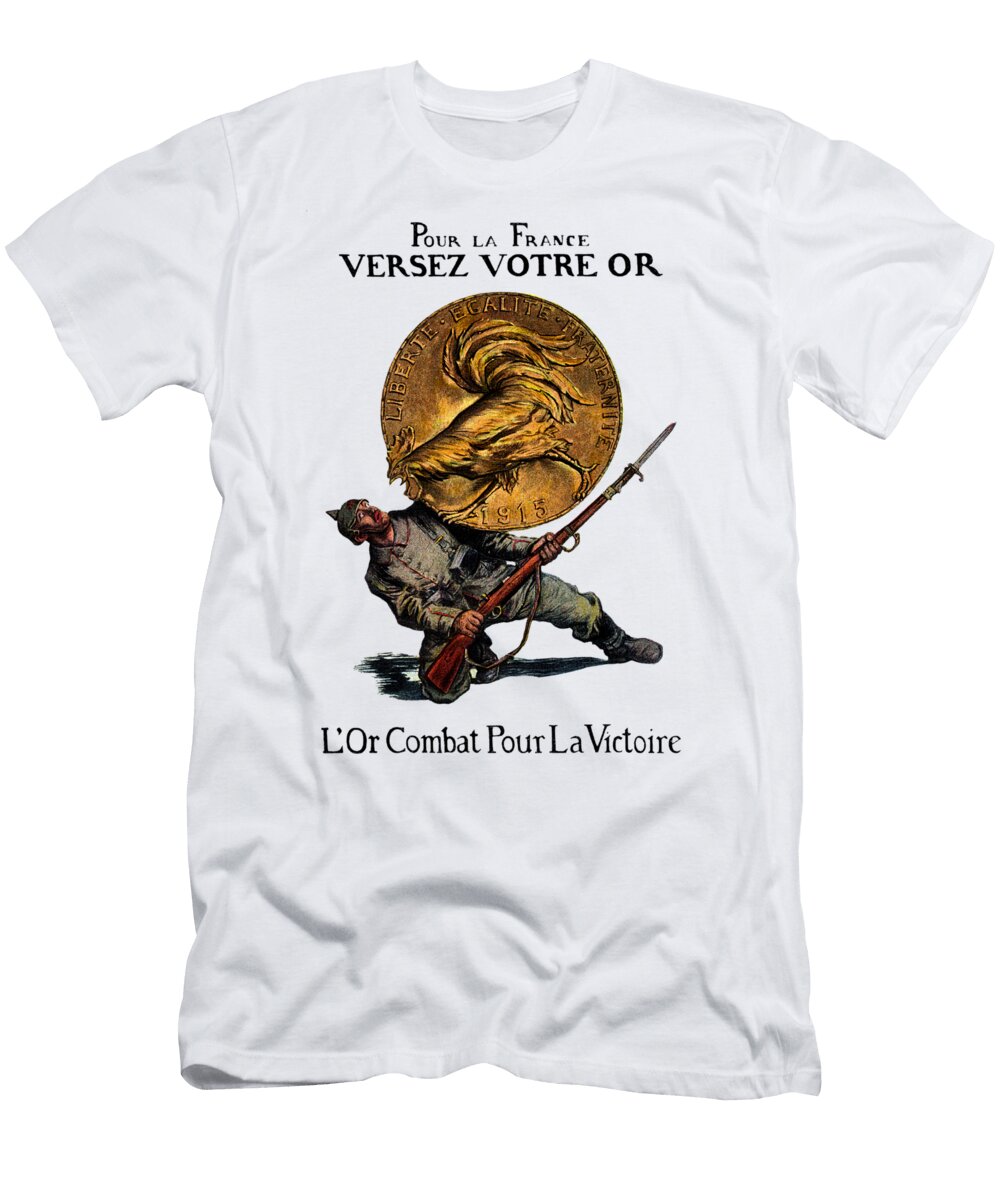 Wwi Gold for French Victory Historic Image T-Shirt