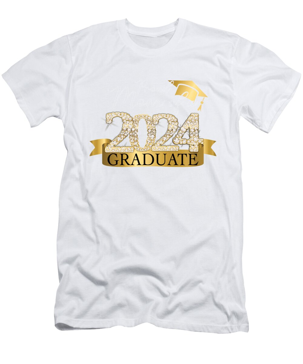 Yellow Black Proud Mom of a 2024 Graduate Millennialdesign T-Shirt