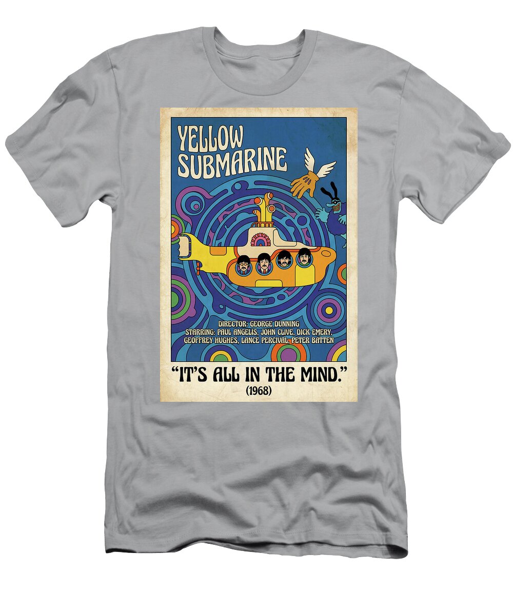 Yellow Submarine Minimal Movie Poster Retro Film Poster Vintage Sampadart Gallery T-Shirt