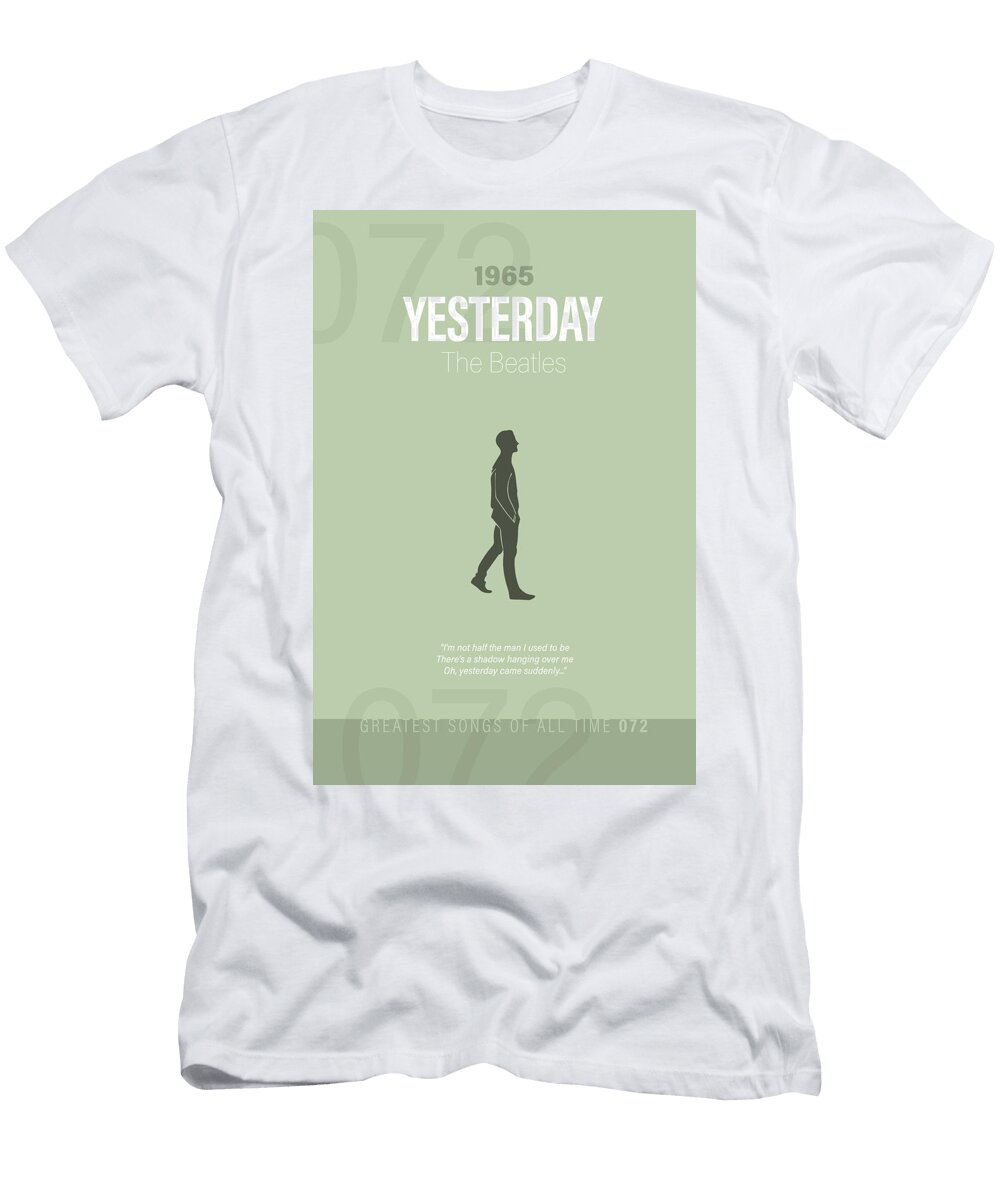Yesterday the Beatles Minimalist Song Lyrics Greatest Hits of All Time 072 Design Turnpike T-Shirt