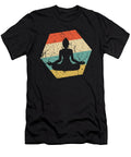 Yoga Pose Retro Distressed Hexagon Yoga Kevin Garbes T-Shirt