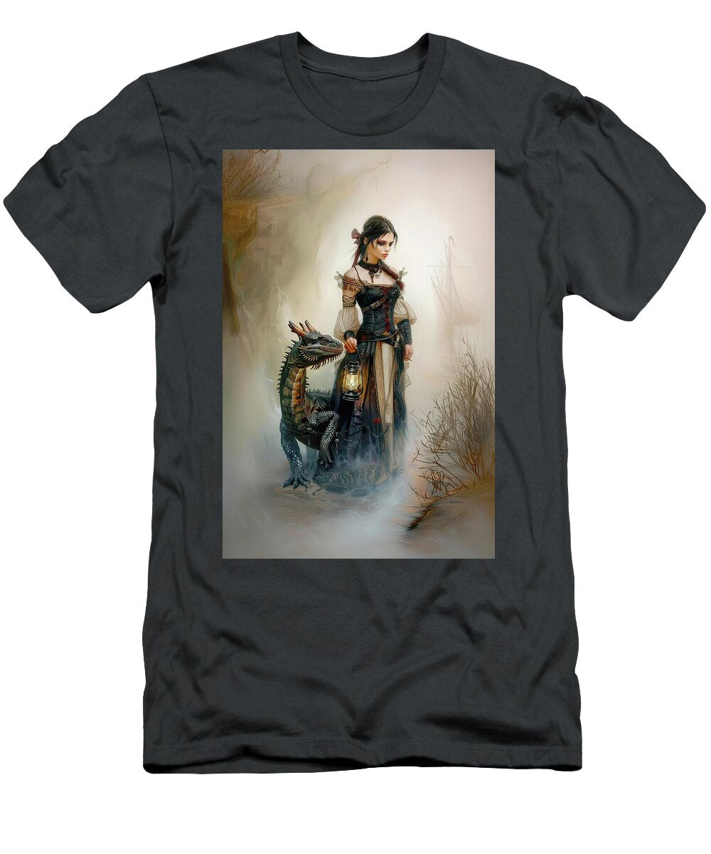 Young Sorceress and Her Dragon Mindscape Arts T-Shirt