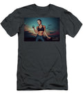 Young Sports Woman Training with Dumbbells on Twilight Sky Backg Stanislav Perov T-Shirt