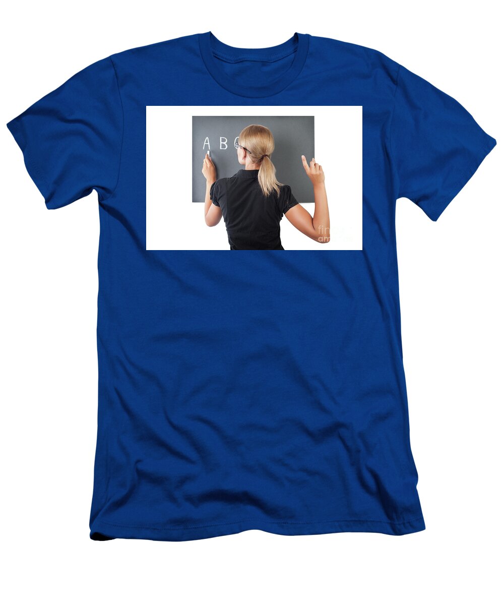Young Teacher Near Blackboard Anna Omelchenko T-Shirt
