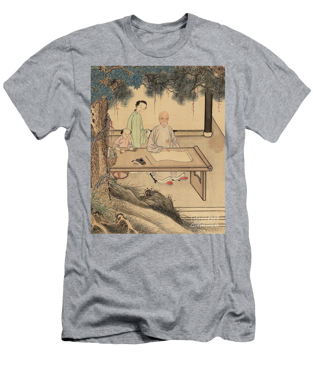 Yuan Mei and His Female Students Ink and Colour on Silk You Zhao Wang Gong Yuan Mei T-Shirt