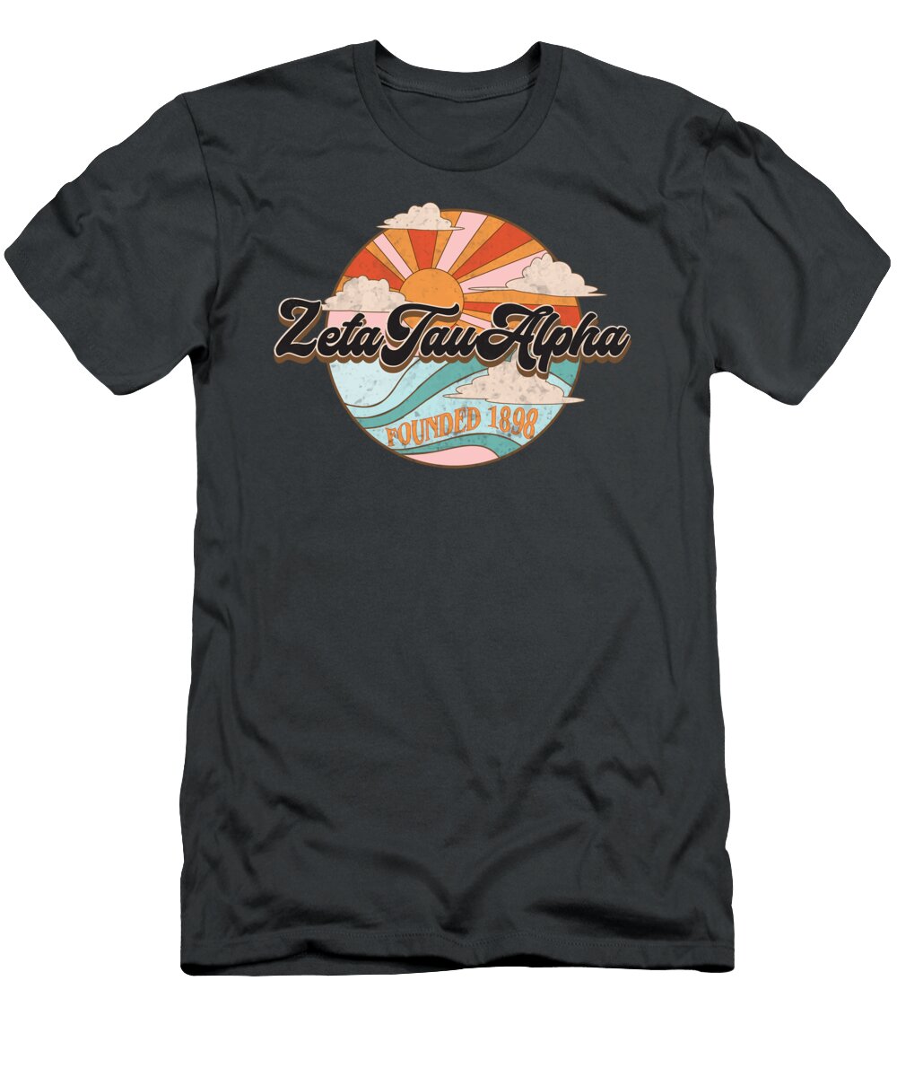 Zeta Tau Alpha Pledge Rush Sorority Vintage Zta Sun Clouds Keanup Retaj T-Shirt
