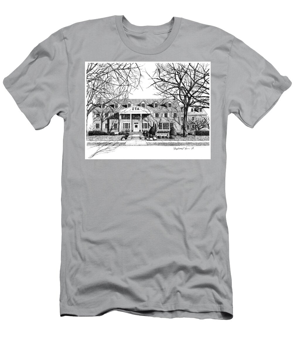 Zeta Tau Alpha Sorority House Purdue University West Lafayette Indiana Fine Art Print Stephanie Huber T-Shirt