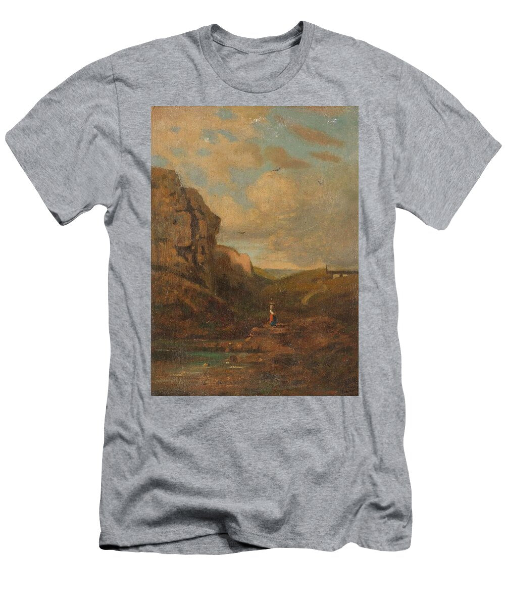 Zugeschrieben Kleine Landschaft Mit Sennerin Ca Art Carl Spitzweg German T-Shirt